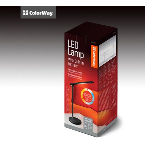COLORWAY LED Stolna Lampa s Ugrađenom Baterijom - Crna Cene