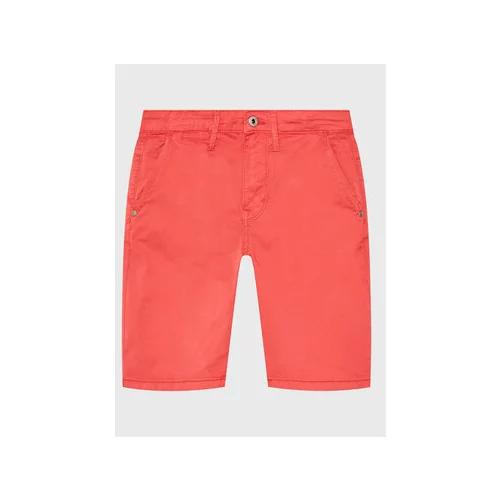Pepe Jeans Kratke hlače iz tkanine Blueburn Short PB800726C75 Rdeča Regular Fit