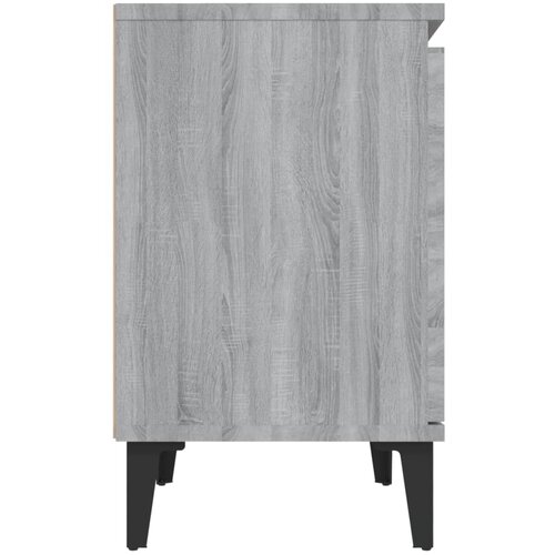  Noćni ormarići s metalnim nogama boja sivog hrasta 40x30x50 cm Slike