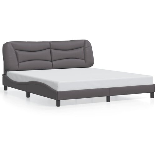  The Living Store Posteljni okvir z LED lučkami siv 180x200 cm umetno usnje - Posteljni Okvir, (21526189) Slike