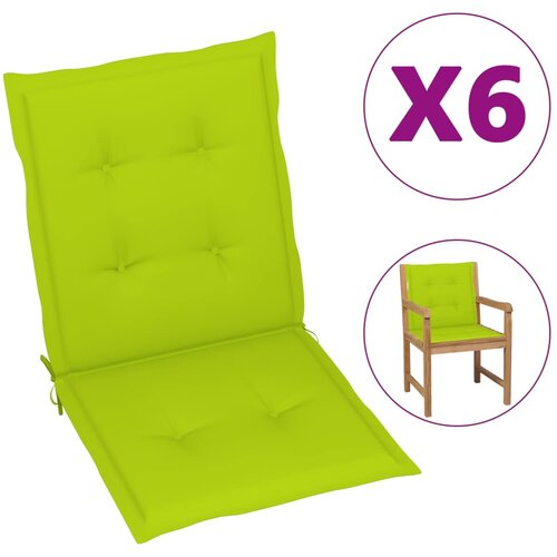 vidaXL Jastuci za vrtne stolice 6 kom svjetlozeleni 100x50x3cm tkanina Cijene