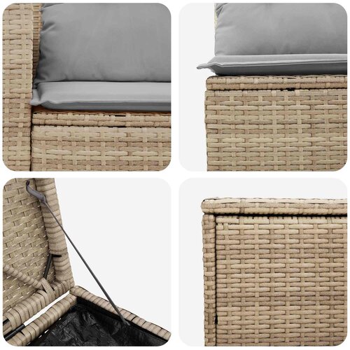 Set sofe 7 kom. Bež i svijetlo siva 55 x 55 x 69 cm Slike