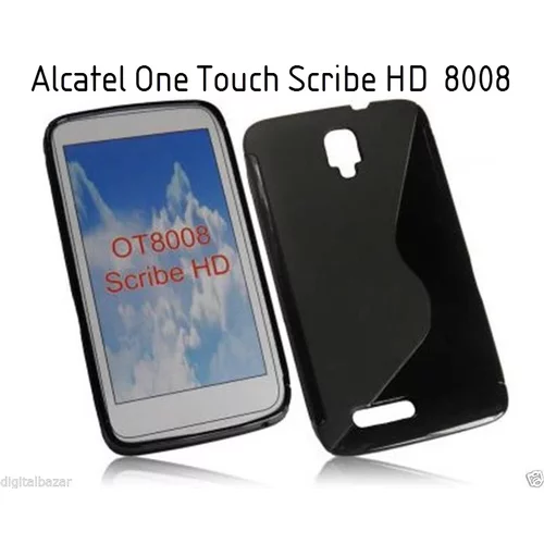  Gumijasti / gel etui S-line za Alcatel One Touch Scribe HD 8008 - črni