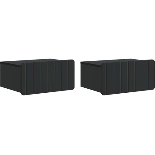  Noćni ormarić za montažu na zid 2 pcs Crna 49 x 34,5 x 24 cm Cene