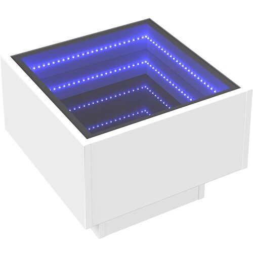  Bočni stolić LED bijeli 40 x 40 x 30 cm od konstruiranog drva Slike