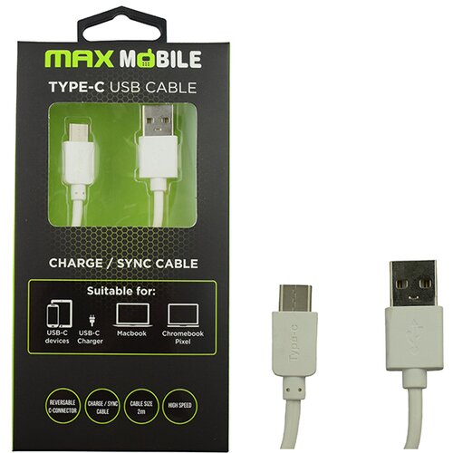 DATA kabl Maxmobile USB 2.0 Type-C 2m bijeli Cijene