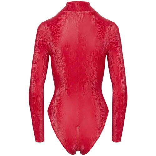 Cottelli Snakeskin Long Sleeve Body 2644444 Red S Cene