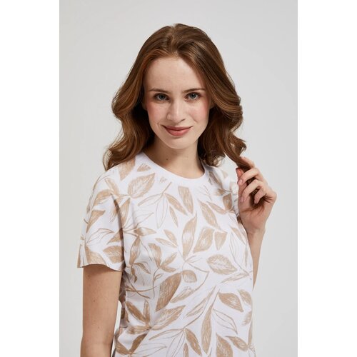 Moodo Women's T-shirt with pattern - beige Cene