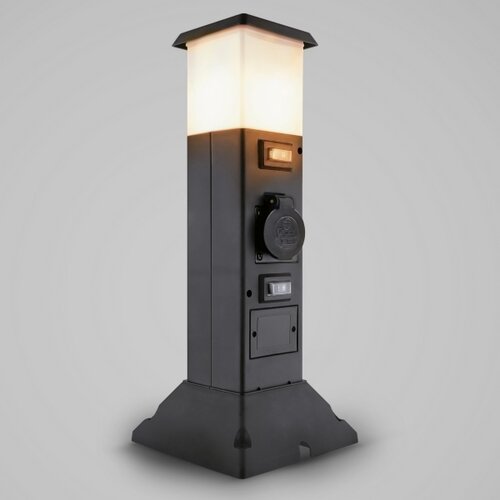  Brilagi - Spoljna lampa sa 2 SCHUKO utičnice 1xE14/15W/230V IP44 crna Slike