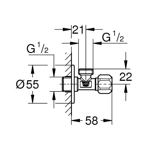 Grohe 22032000 Universal kotni ventil 1/2&amp;#039;&amp;#039;-1/2&amp;#039;&amp;#039; Slike