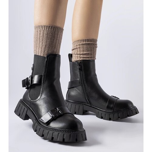 Gemre Black ankle boots with a chunky sole Fontarine Cene