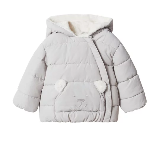 MANGO KIDS Zimska jakna ecru/prljavo bijela / svijetlosiva