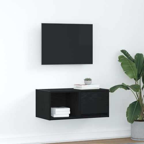 VidaXL TV ormarić crni hrast 60x31x25,5 cm konstruirano drvo Slike