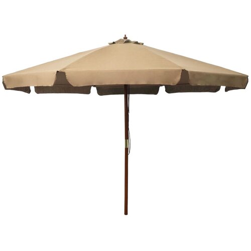  Zunanji senčnik z lesenim drogom 330 cm taupe, (20609821) Slike