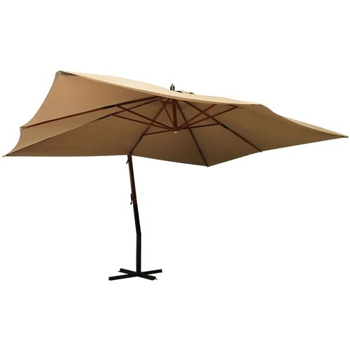  The Living Store Previsni senčnik z lesenim drogom 400x300 cm taupe - Previsni Senčnik, (21750464) Cene