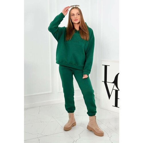 Kesi Insulated cotton set, sweatshirt + trousers Brooklyn dark green Slike