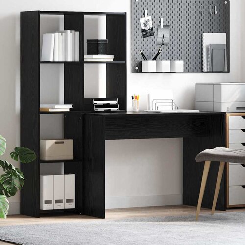  Stol s policom Crni hrast 138,5 x 55 x 143 cm Konstruirano drvo Cene