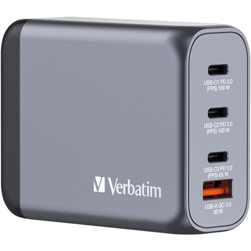 Verbatim GNC-100 GaN Charg. 100W 3xUSB-C PD, 1xUSB-A QC 3.0 32202 Cene