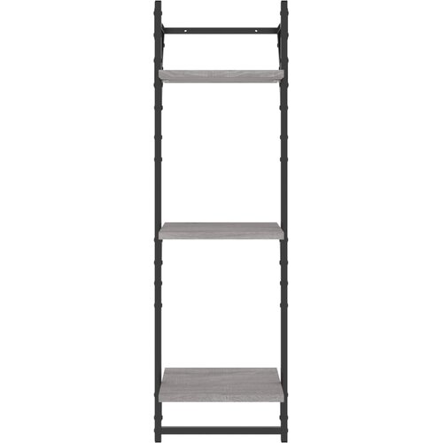  Zidne police 3 razine s prečkama 2 kom boja hrasta 30x25x100 cm Slike