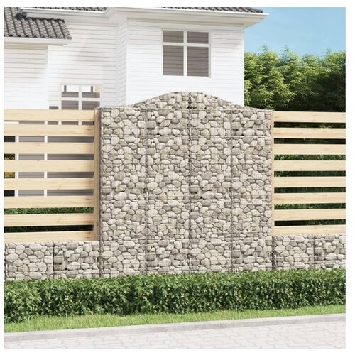 VidaXL Lučne gabionske ko&amp;scaron;are 9 kom 200x50x220/240cm pocinčano željezo Slike