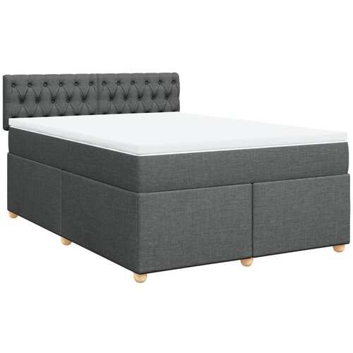 Maison Chic Box spring postelja - Vzmetna postelja z vzmetnico temno siva 160x200 cm blago SL17862, (21894562) Cene