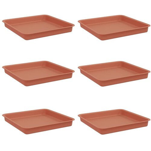 vidaXL Kvadratna posuda za cvijeće 6 pcs Crvena cigla 18 x 18 x 2 cm - Crvena cigla 18 x 18 x 2 cm 6 Cijene