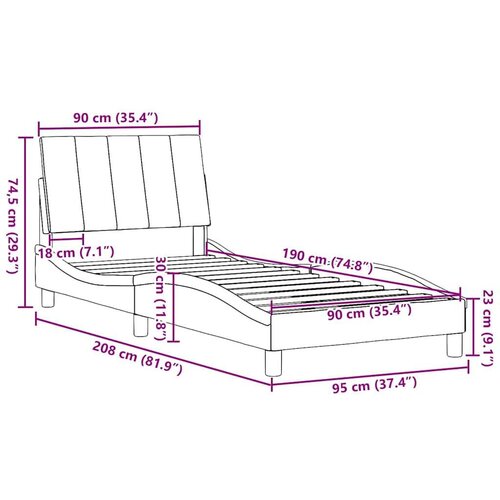  Okvir za krevet bez madraca plava 90x190cm od tkanine - Plava 90 x 190 cm Slike