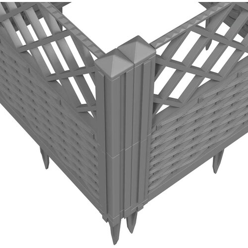  Vrtna sadilica s klinovima svjetlosiva 363,5x43,5x43,5 cm PP Slike