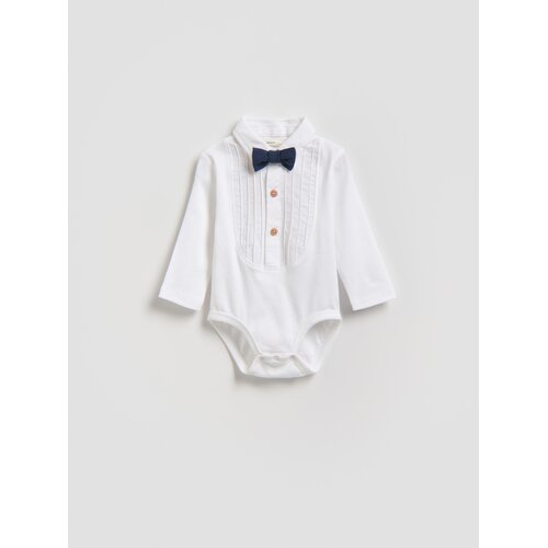 Reserved Elegantni bodi s leptir-mašnom - bijela Cene