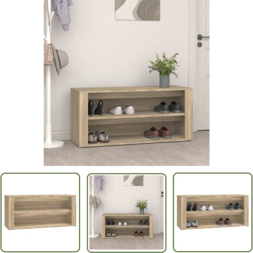 The Living Store Regal za čevlje sonoma hrast 100x35x45 cm inženirski les - Stojalo Za Čevlje, (21744573) Cene