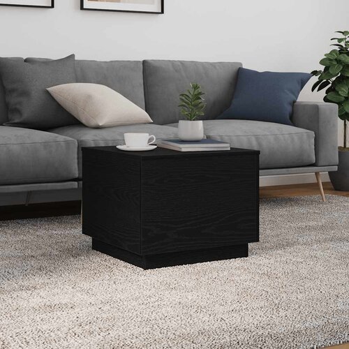  Klub stolić s LED svjetlima crni hrast 50x50x40 cm Slike