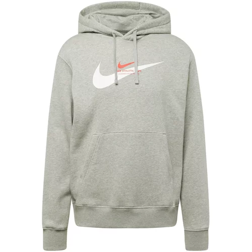 Nike Sportswear Sweater majica siva melange / tamno narančasta / bijela