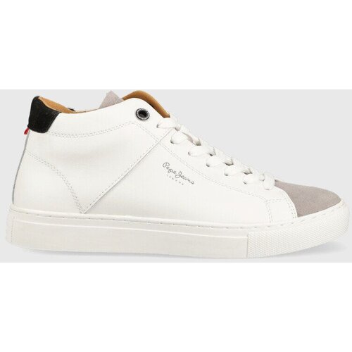Pepe Jeans Usnjene superge Joe Cup Half Boot bela barva Slike