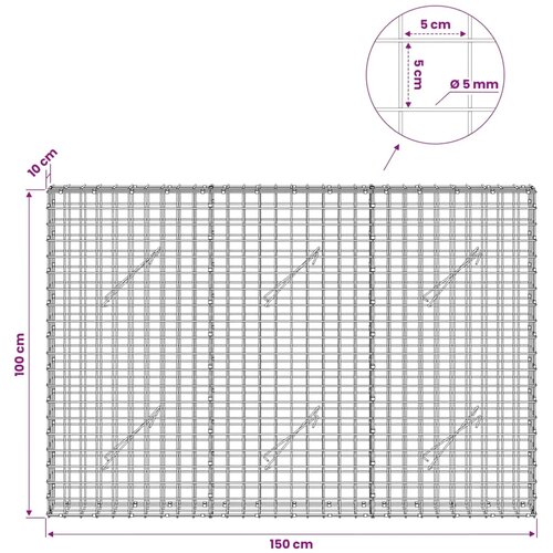  Gabion s žicom debljine 5 mm i mrežom 5x5 cm 150x10x100 cm - 10 cm 100 cm 150 cm Slike