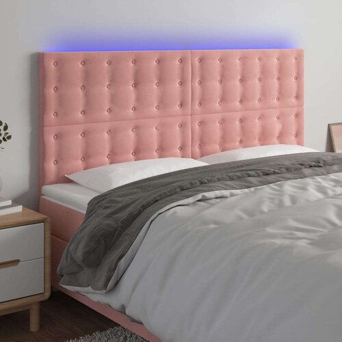  LED uzglavlje ružičasto 180x5x118/128 cm baršunasto Cene