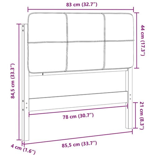  Tapecirani uzglavlje s uzglavljem Smeđa i svijetlosiva 80 cm Slike