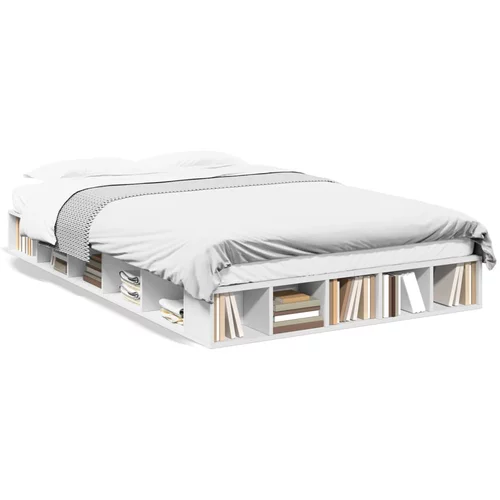 vidaXL Okvir za krevet bijeli 135x190 cm konstruirano drvo