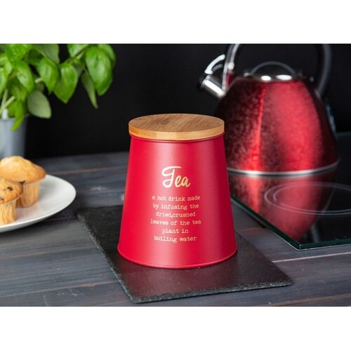 Altom design Altom Desing posuda za čaj s bambusovim poklopcem, stožasta, crvena- TEA - 204018370 Slike