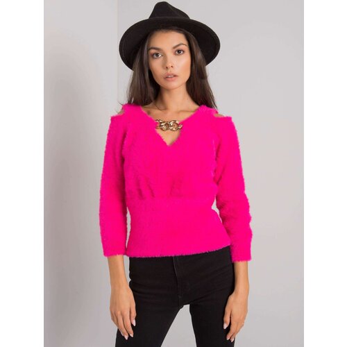 RUE PARIS Sweater-LC-SW-7033.27X-Fuchsia Cene