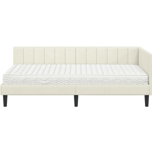 Kutni krevetni okvir s madracem 2 kom. Krema 90 x 200 cm Bar&amp;scaron;un Slike