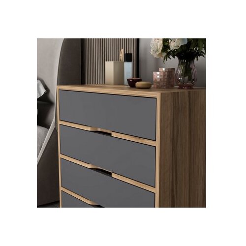 Woody Fashion Elina 8172 Komoda s ladicama, smeđe-siva Cene