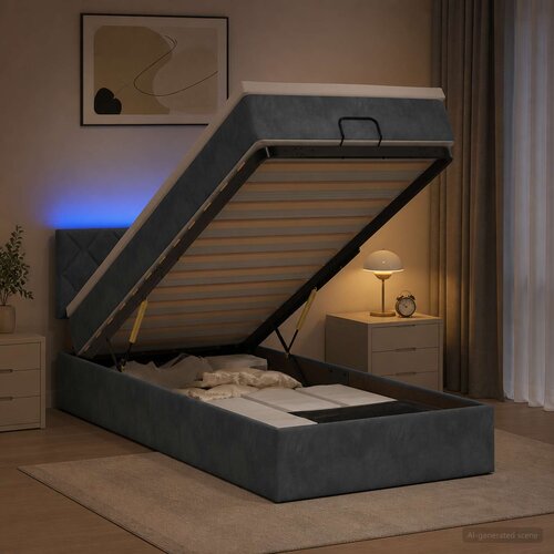  od pjene s madracem i LED-om Tamnosiva 90 x 200 cm Cijene