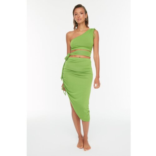 Trendyol Green Ruffle Detailed Bottom-Top Set Cene
