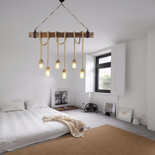 Opviq Kütük halat 1 walnut chandelier Slike