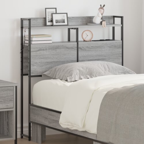 VidaXL Skladi&amp;scaron;čni naslon Siva sonoma 80 cm Konstruiran les Slike