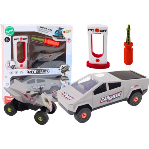  Set of Modern Car with Quad for Disassembly DIY Gray Cijene