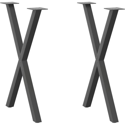  Noge za blagovaonski stol u obliku slova X, 2 kom, antracit, 57 x (72-73) cm, čelik Cijene