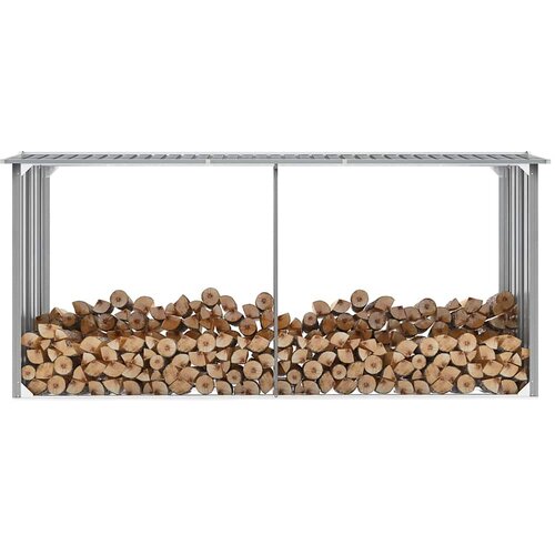  Vrtna ostava za drva od pocinčanog čelika 330x92x153 cm siva Cijene