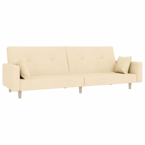 Maison Chic kavč - Sofa - Kanape dvosed z ležiščem in dvema blazinama krem blago, (21727916) Cene