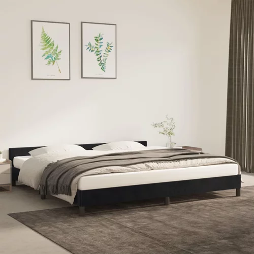 vidaXL Okvir za krevet s uzglavljem crni 200x200 cm baršunasti